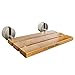 Bootuu 20 Inchs Teak Folding Shower Seat Wall Mounted Fold Down Shower Seat for Inside Shower Home Care Folding Shower Seat Wall Mounted Shower Bench with 400 Lb Wood - Image 1