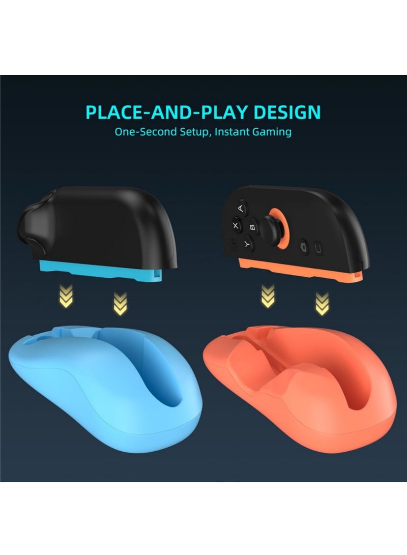 Aookay Switch 2 Gaming Controller Mouse for Nintendo Switch 2 (2025) Joy-Con, 2 Pack Ergonomic Mice Grip, Mini Portable Switch 2 Accessories for Switch 2 Joycon (Orange & Blue)  - Image 4
