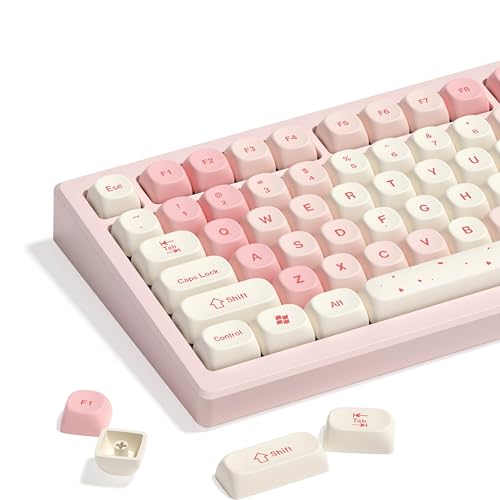 dagaladoo Cute PBT Keycaps Set,Pink Cherry Blossom,MOA Profile keycaps 60 75 100 Percent,Dye-Sub 133-key Custom Keyboard Keycap for TKL US Layout Mechanical Keyboard(only keycaps) - Image 1