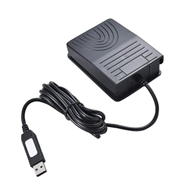 USB Foot Pedal Switch, Video Game PC Hands Free Footswitch One Key Control Program Computer Mouse Keyboard HID with 2m Cable, for Transcription, Push to talk, Zoom, Streaming, Gaming Black - Image 5