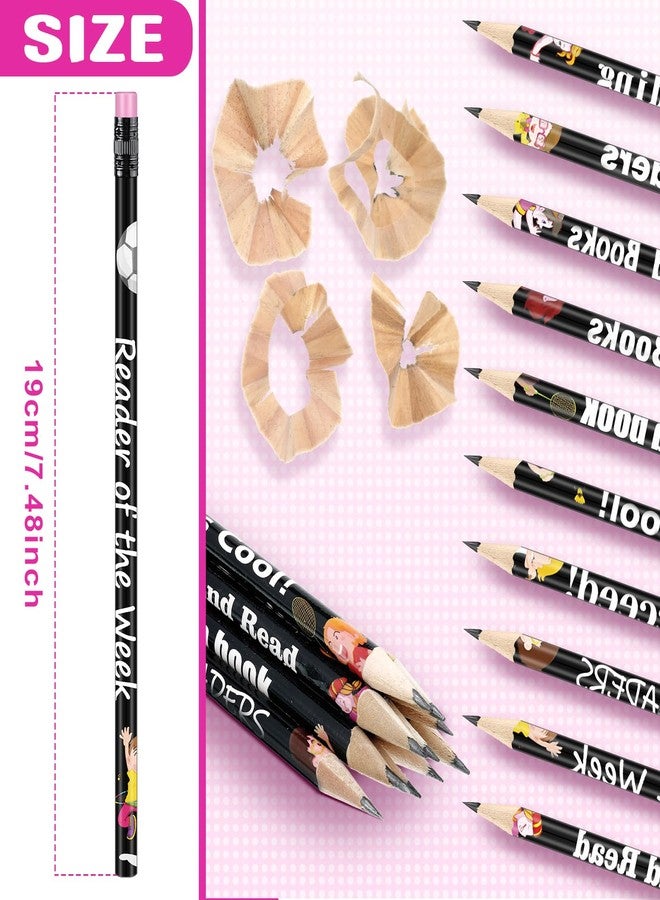 Tenare 150 Pcs Reading Motivational Pencils Bulk Fun Reading Pencils Wooden with Eraser Inspirational School Pencil Assorted Readings Black History Month Pencil for Reward Gift Stationery Party Favors - Image 2