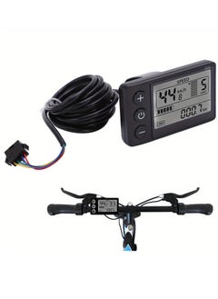 LCD Display Meter, S866 Ebike LCD Display Meter Control Panel LCD Display with Plug for 22.2mm/ 0.9in Handlebars S866 Bicycle Displaay LCD Meter Scooter Control Panel with SM Plug