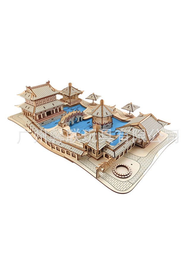 Xinlian Toys البيع المباشر حديقة سوتشو 3D خشبية بازل قطع DIY ألعاب تعليمية مصنوعة يدويا - اللون: XF-G027H حدائق سوتشو - Image 1