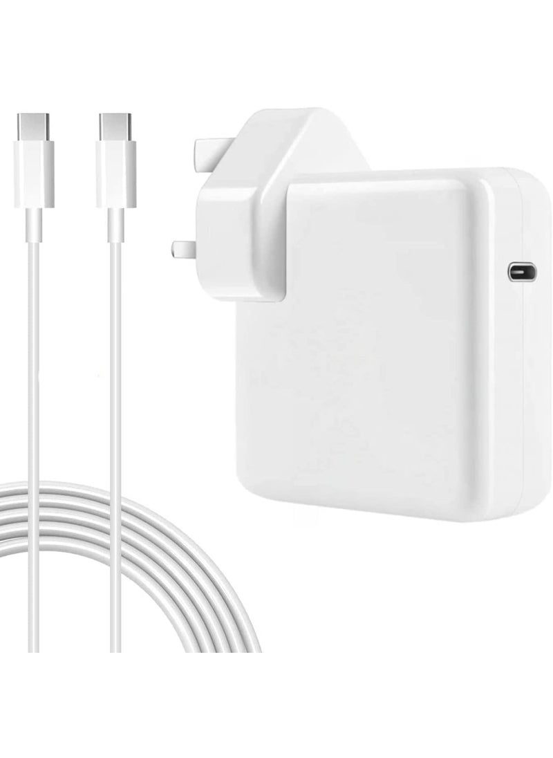 Pritzker 96W USB-C Fast Charger Replacement Type C Power Adapter for MacBook Pro 16/15/14/13'', Air, 12'' - Includes USB-C to C Cable (6.57ft/2m)  - Image 1