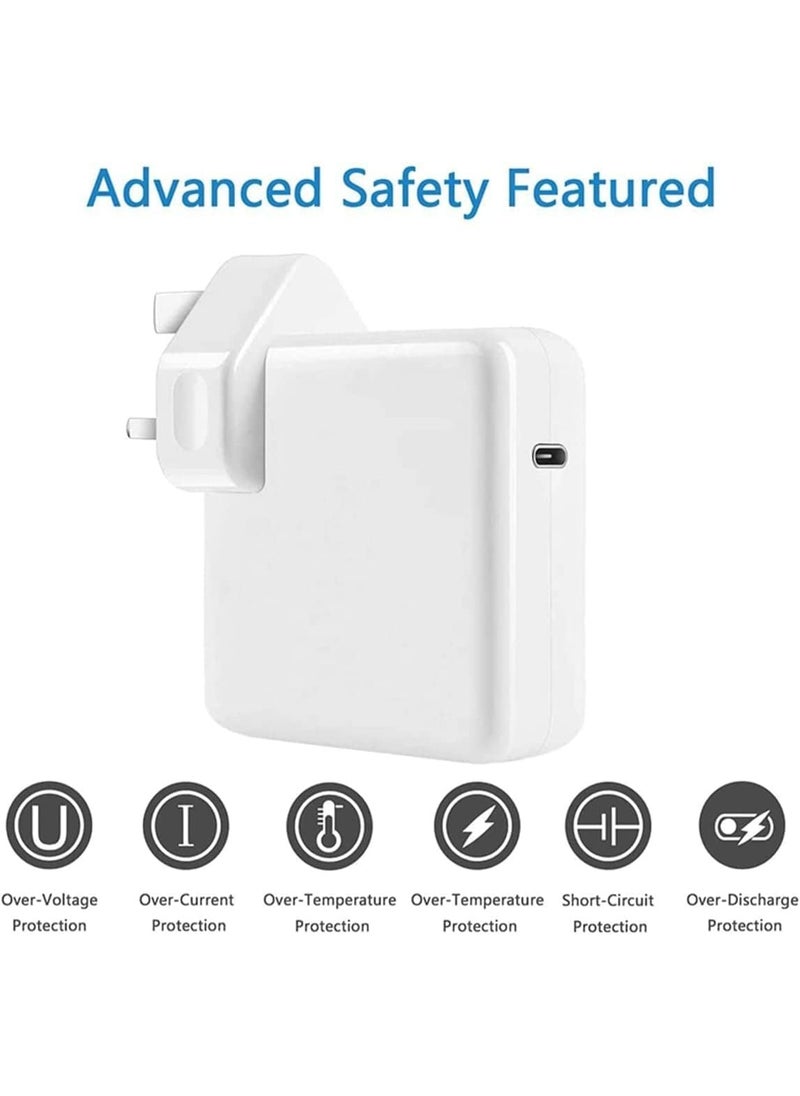 Pritzker 96W USB-C Fast Charger Replacement Type C Power Adapter for MacBook Pro 16/15/14/13'', Air, 12'' - Includes USB-C to C Cable (6.57ft/2m)  - Image 2