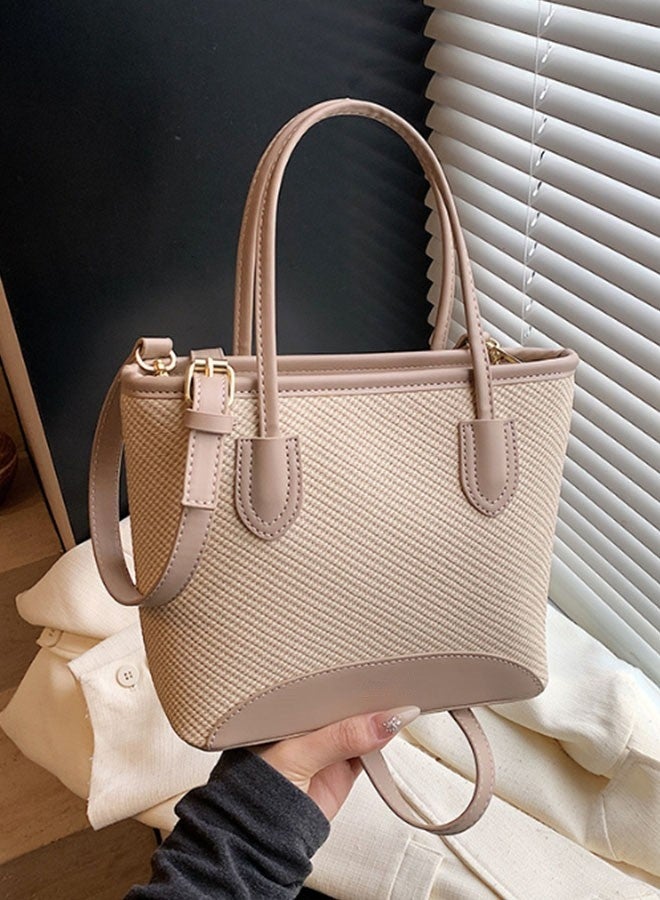 JCB CHIC حقيبة كتف جلدية من جلد البولي يوريثان متعدد الاستخدامات للسيدات، حقيبة كتف مائلة متقاطعة مائلة ذات سعة كبيرة أنيقة (568 كاكي) - Image 1