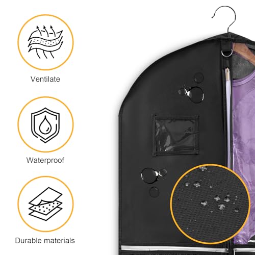 QEES 1 Pack Garment Bag for Dance Costumes,40 Inch Dance Garment Bags for Dancers Kids Dance Recital Bags Competition Cheer Uniform Garment Bag for Travel Storage,Dance Recital Gifts for Girls - Image 4