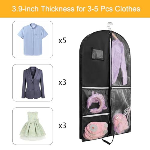 QEES 1 Pack Garment Bag for Dance Costumes,40 Inch Dance Garment Bags for Dancers Kids Dance Recital Bags Competition Cheer Uniform Garment Bag for Travel Storage,Dance Recital Gifts for Girls - Image 5