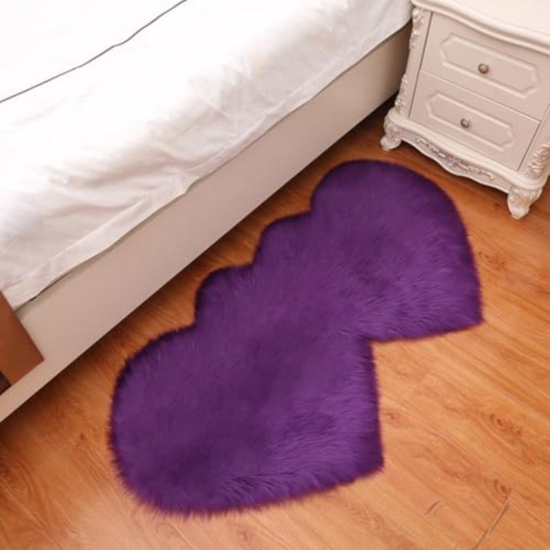 Modern Rug Living Room Decorative Rugs Plush, Soft Fluffy Plush Carpet, Washable Rug Bedroom Living Room Rug Rugs Living Room Heart Shape,35 x 70 cm - Image 1