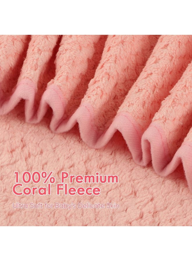 Orighty Baby Hooded Towel with Five Washcloths, 28 x 28 Inch Super Soft Bath Towel with Hood for Babies, Infant, Newborn Essential - Ideal Baby Stuff Registry for Boys and Girls (Pink) - Image 2