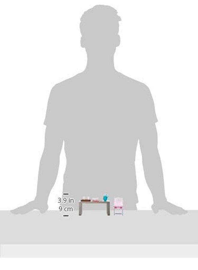 Lori - Dining Room Set for Mini Dolls - Dollhouse Furniture for 6-inch Dolls - Table, Chairs, Accessories - Toys for Kids - 3 Years + - Moderna Dining Set - Image 3