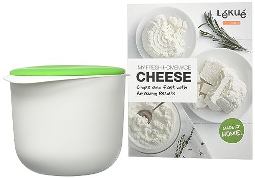 Lekue Lékué Homemade Cheese Maker Kit with 24 Recipe Book 'My Fresh Cheese' - All-in-One 100% Natural High Protein Cheese Making Kit - Makes 7.1-8.8oz of Cheese - Platinum Silicone - Image 4