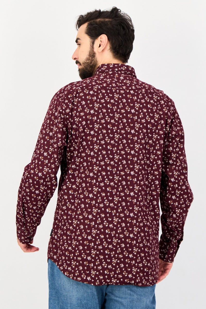 Kenneth Cole Men Slim Fit Floral Print Long Sleeves Casual Shirt, Multicolor  - Image 3
