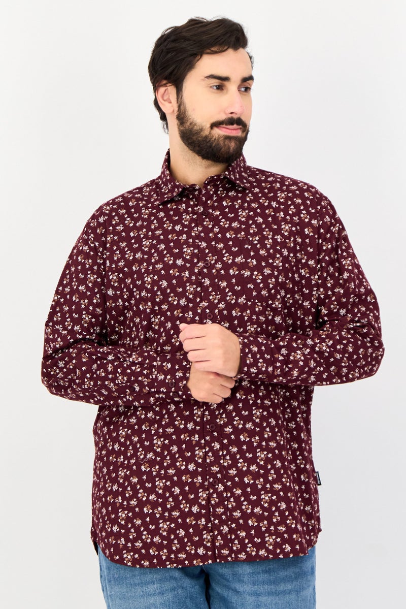Kenneth Cole Men Slim Fit Floral Print Long Sleeves Casual Shirt, Multicolor  - Image 1