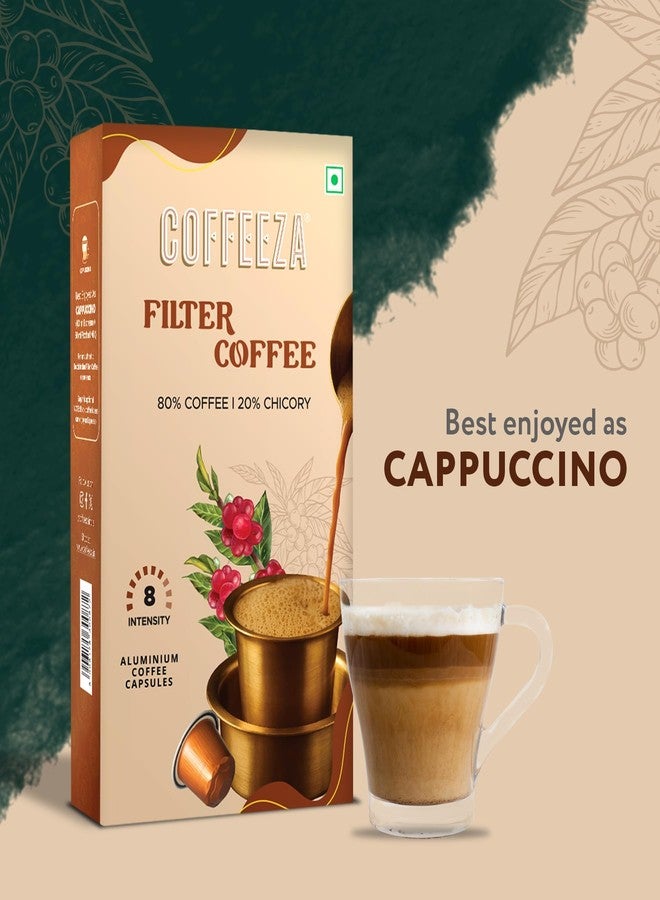 Coffeeza South Indian Filter Coffee Capsules | 80% Coffee 20% Chicory Blend | Intensity 8 | Medium-Dark Roast | Caramel, Chocolate & Earthy Notes | Original Line Compatible Pods (Box of 10 Capsules) - Image 3