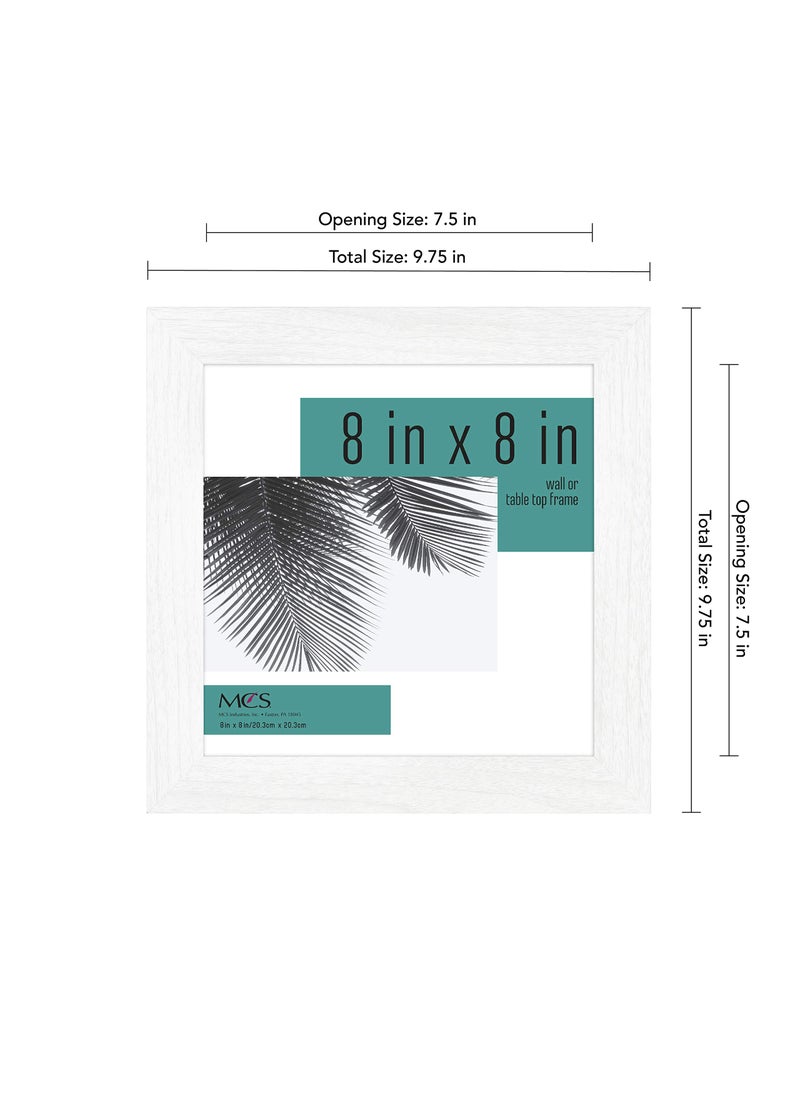 MCS MCS Studio Gallery 8x8 Picture Frame White Woodgrain  Wall Hanging & Easel for Tapletop Display  Square Photo Frame for Photos  Posters & Art Prints (1-Pack)  - Image 4