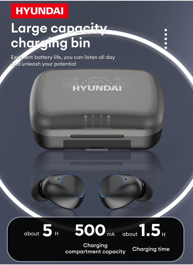 HYUNDAI - Hyundai HY-T18 Wireless Bluetooth Headphones-Black - Image 1