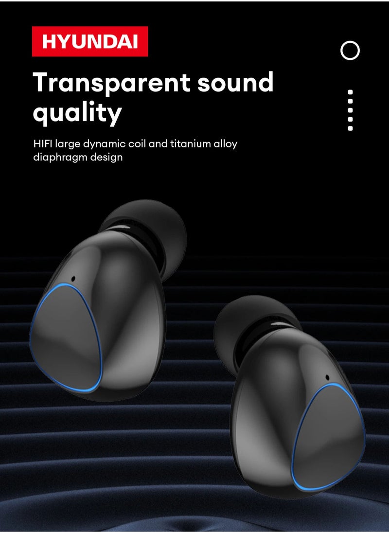 HYUNDAI - Hyundai HY-T18 Wireless Bluetooth Headphones-Black - Image 1