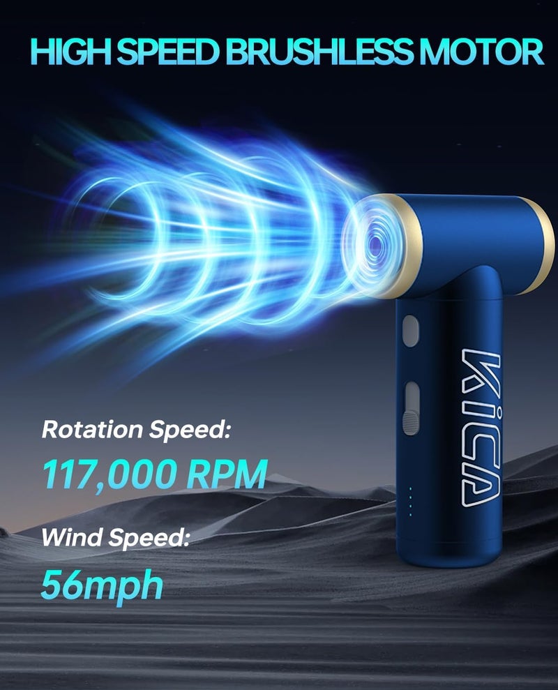 KiCA Electric Air Duster - Jet Fan 2S Rechargeable Air Duster with 117000RPM Brushless Motor and 56 MPH Wind Speed - Image 3