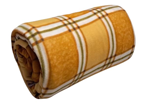 MAMRAJ MAMTRAJ Single Bed ||Fleece|| Quilt Cover/Duvet Cover/Rajai Cover/Blanket Cover for Winters (60×90 Inches) (DC-Mustard) - Image 5