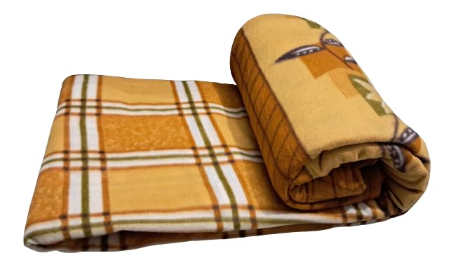 MAMRAJ MAMTRAJ Single Bed ||Fleece|| Quilt Cover/Duvet Cover/Rajai Cover/Blanket Cover for Winters (60×90 Inches) (DC-Mustard) - Image 2