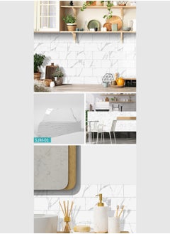 Generic Decorative 3D Wall Panels Wall Panels 16PCS 20.32*10.16cm 3D Wall Sticker Self-Adhesive Wall Panels Waterproof PE Foam Wallpaper Brick Wallpaper for Kichen Wall Decor  - Image 3