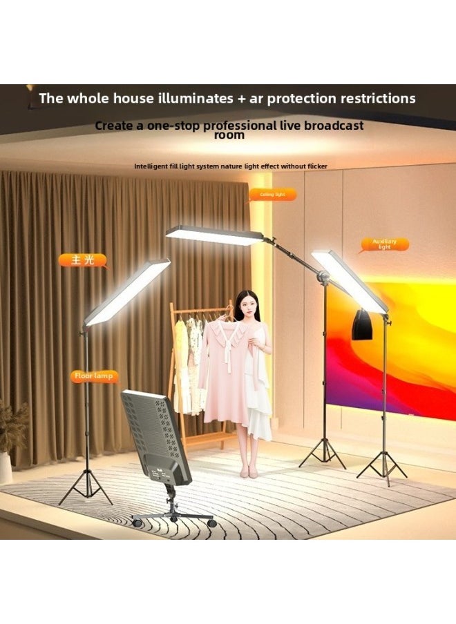 Generic 28 Inch Professional Live Fill Light Anchor LED Photography Square Flat Light Studio Photo Indoor Portrait Beauty-Specifications:【168000Lm◆Plus Version◆Screen】 + Pulley Floor Light Stand  - Image 3