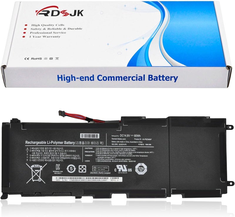 AA-PBZN8NP PBZN8NP Laptop Battery for Samsung Series 7 Notebook NP-700 NP-700Z NP700Z7C NP700Z5C NP700Z5A NP700Z5B NP700Z5AH NP770Z7E NP700Z7A NP770Z7E-S01DE NP700Z5AH-S01 NP700Z5B-S01UB 14.8V 80Wh - Image 1