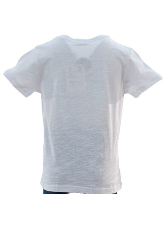 جوانا تي شيرت أولاد برقبة على شكل V وجيب وأكمام قصيرة - أبيض - Image 5