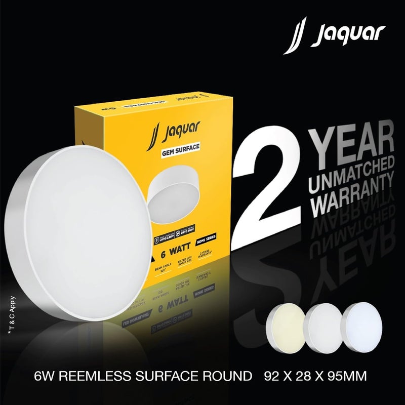 Jaquar 6W LED Gem Trimless Round Surface Mount Down Light No False Ceiling Required Warm White3000K Pack of 2 - Image 5
