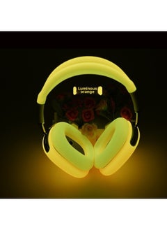 Suitable For Silicone Transparent Shell Apple AirPods Max Headset Shell Anti-collision Three-piece Set-Color:Luminous Orange Four-piece Set-Model:Airpodsmax Protective Sleeve
