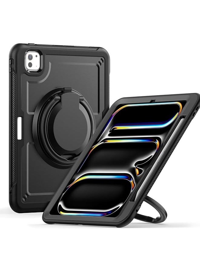 Green Tiger Protective Case for iPad Pro 11 inch M4 2024, Shock/Drop/Abrasion Resistant, with Stand, Heat Dissipation, Pen Slot, Black - Image 1