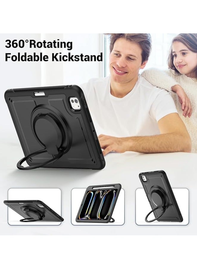 Green Tiger Protective Case for iPad Pro 11 inch M4 2024, Shock/Drop/Abrasion Resistant, with Stand, Heat Dissipation, Pen Slot, Black - Image 2