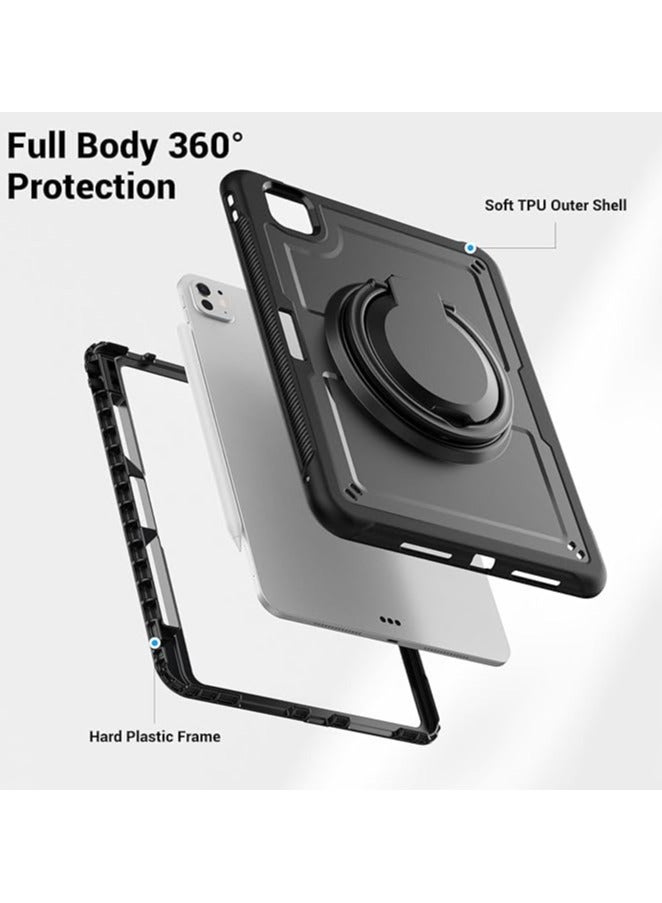 Green Tiger Protective Case for iPad Pro 11 inch M4 2024, Shock/Drop/Abrasion Resistant, with Stand, Heat Dissipation, Pen Slot, Black - Image 5