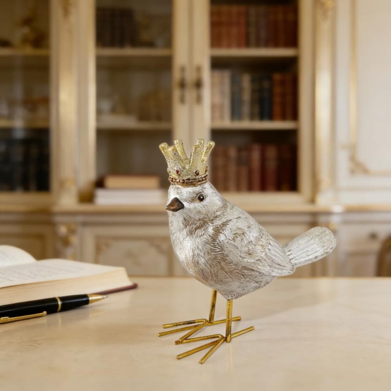 Gishima Bird Figurine Birds Decoration Resin Bird Figurine Home Decor Vintage & Modern Royal Crowned Bird Decor Statue Bird Ornaments & Gifts - Image 3