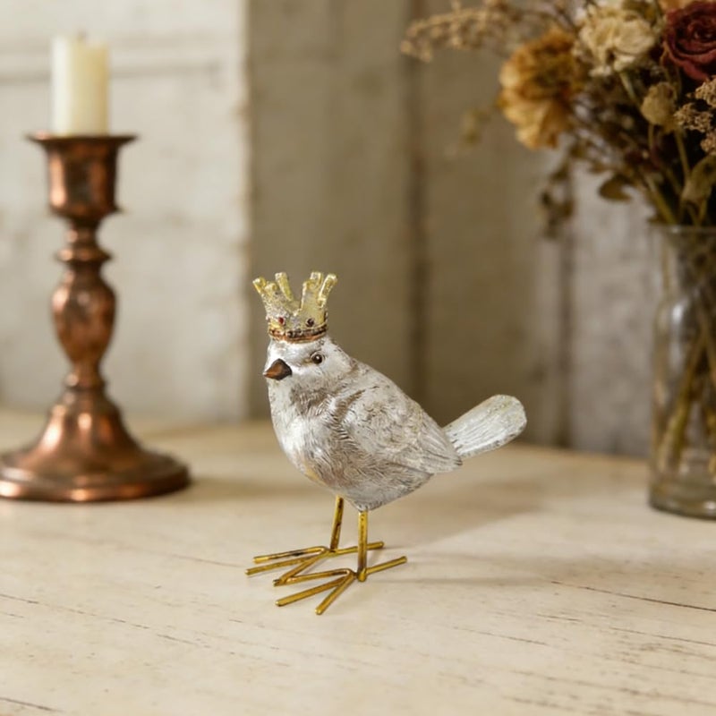 Gishima Bird Figurine Birds Decoration Resin Bird Figurine Home Decor Vintage & Modern Royal Crowned Bird Decor Statue Bird Ornaments & Gifts - Image 1
