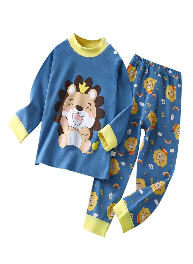 Bold N Elegant Kid's Cartoon Print Cotton Full Sleeve T-shirt & Pajama PJ Casual Clothing Set for Infant Toddler Baby Boy Girl Kids (4-5 Years, Blue) - Image 1