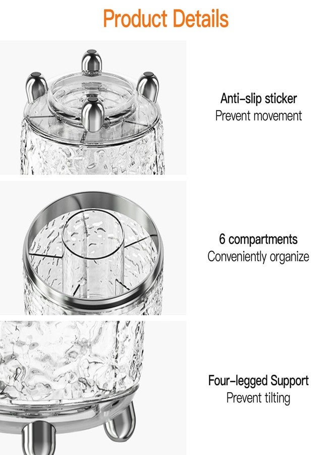 JUPITER WARRIOR J Makeup Brush Holder with Lid 360° Rotating Dustproof Cosmetic Tools Organizer with Cover for Vanity, Dustproof Spinning Brush Storage for Desktop Bathroom Countertop (Grey) - Image 5