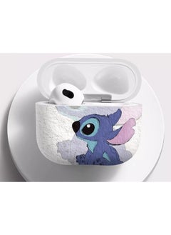 NIBEMINENT Protective Shockproof Soft Case Cover Music Buckle Protective Headset Case  Bluetooth Headphone Case for Airpods 3rd Generation Shockproof Soft Case White/Blue  - Image 2