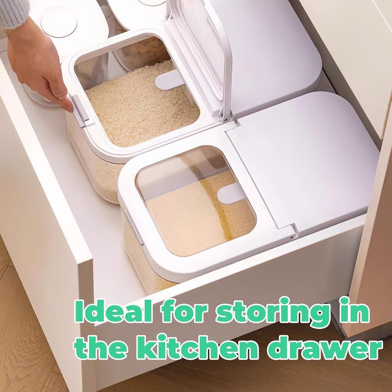 TBMax Rice Flour Storage Container with Automatic Flip-up Lid 13 Lbs | 6.5 Qt, Short and Narrow Food Storage Flour Bin for Kitchen Drwer Organization, Pet Dog Cat Food Storage Container - Image 2