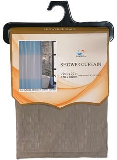Generic Shower Curtain 180x180 cm, Water Proof, Plaid (Brown) 