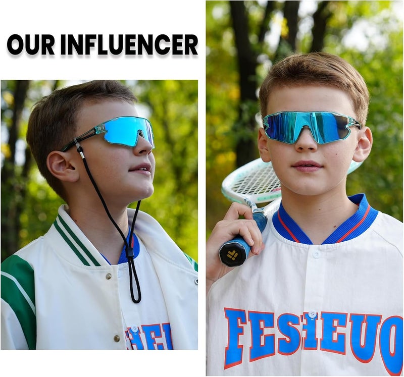 DUCO Kids Sunglasses Polarized UV Protection 400 - Kids Sports Sunglasses Boys with Lightweight TR90 Frame - Youth Baseball and Cycling Sun Glasses for Boys & Girls - DK268 - Image 2