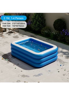 TAPIT 210x140x60cm 3-Layer Rectangle Shape Inflatable Swimming Pool, Thickened Durable Family Swimming Pool, Summer Pool Fun Outdoor Water Toys for Adults and Kids, Suitable for 1-4 People  - Image 3