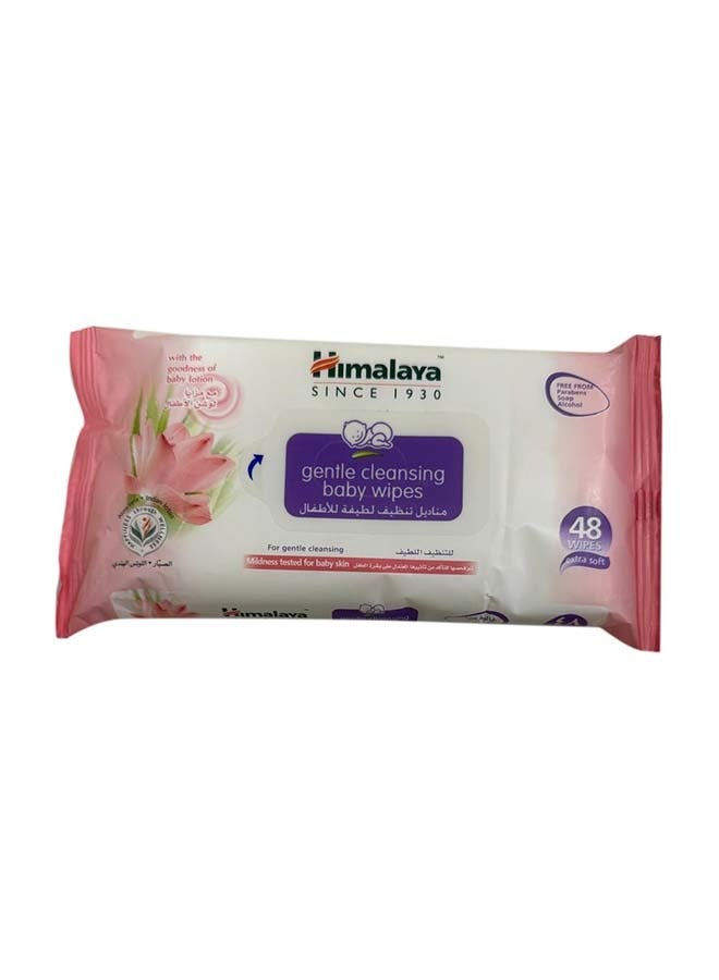 Himalaya Himalaya Gentle Cleansing Baby Wipes Indian Lotus (Pink) - 48 Pcs 