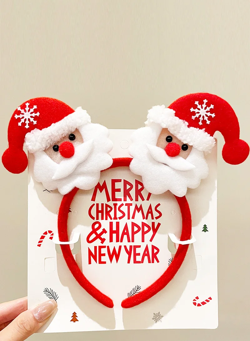 Share The Love Santa Claus Double Headband, Red