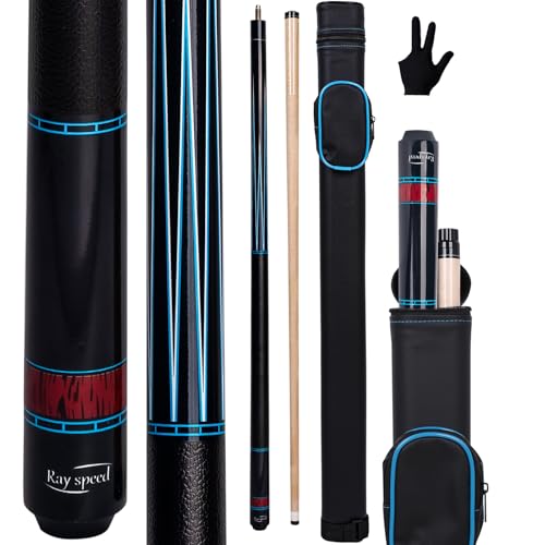 Ray speed Pool Cue Stick Low Deflection Shaft Billiard Cue Stick with Hard Case 1920 oz Professional Pool Stick Blue2 20 oz - Image 1