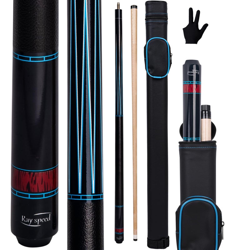 Ray speed Pool Cue Stick Low Deflection Shaft Billiard Cue Stick with Hard Case 1920 oz Professional Pool Stick Blue2 20 oz - Image 2
