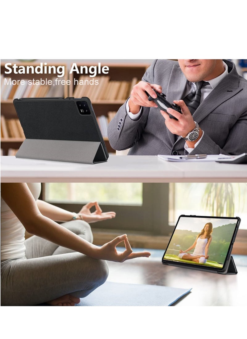 Generic - Case for Xiaomi Pad 6/6 Pro 11 Inch Released 2023 Tri Fold Slim Lightweight Hard Shell Smart Protective Cover with Multi-Angle Stand for Xiaomi Pad 6/6 Pro 11 Inch - Image 1