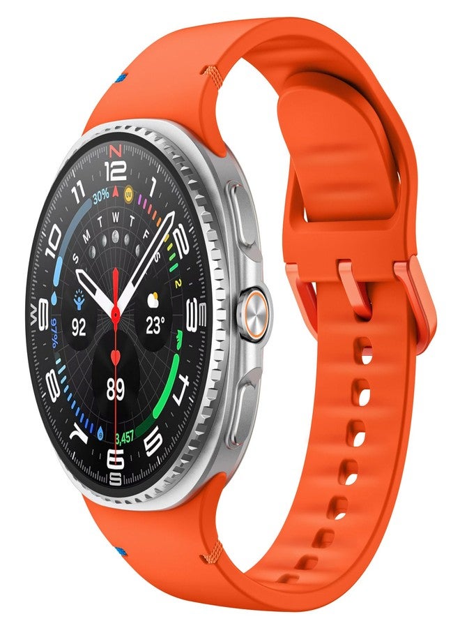 MoKo Sport Strap for Samsung Galaxy Watch 8 Strap 40mm 44mm/Galaxy Watch 8 Classic 46mm, Soft Silicone Replacement Band for Men Women, Black+White+Space Gray+Midnight Blue+Orange, M/L - Image 1