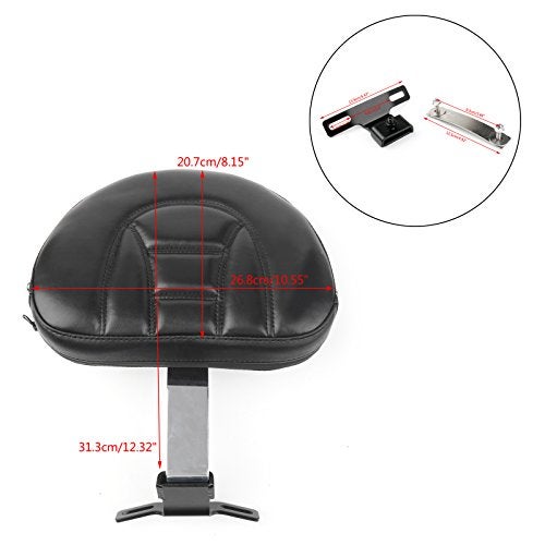 Topteng Chrome Back Rest, Motorcycle Driver Seat Rider Backrest Pad Driver Backrest for Haley Davidson Fatboy/Heritage Softail Models 2007-2017 - Image 2